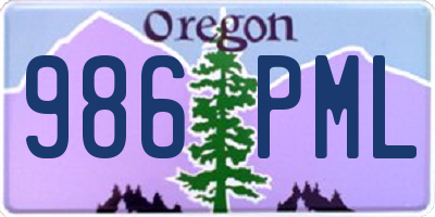 OR license plate 986PML