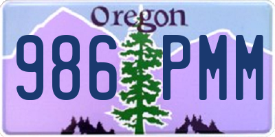 OR license plate 986PMM