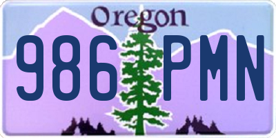 OR license plate 986PMN