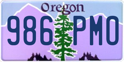 OR license plate 986PMO