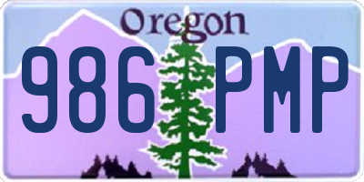 OR license plate 986PMP