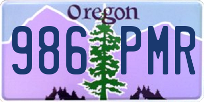 OR license plate 986PMR