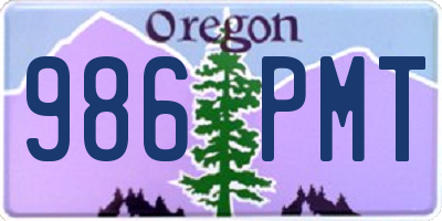 OR license plate 986PMT
