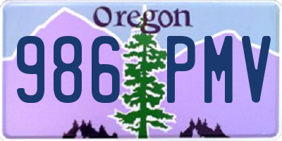OR license plate 986PMV