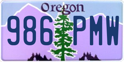 OR license plate 986PMW