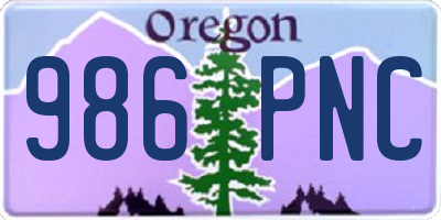 OR license plate 986PNC