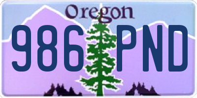 OR license plate 986PND