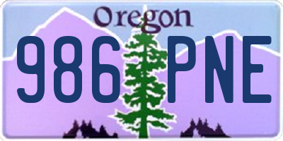 OR license plate 986PNE