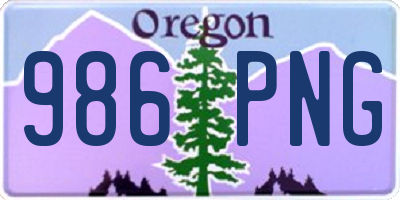 OR license plate 986PNG