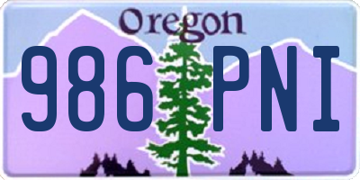 OR license plate 986PNI