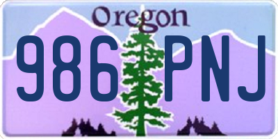 OR license plate 986PNJ