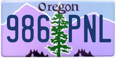 OR license plate 986PNL