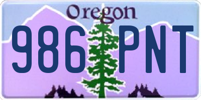 OR license plate 986PNT