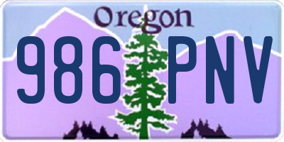 OR license plate 986PNV