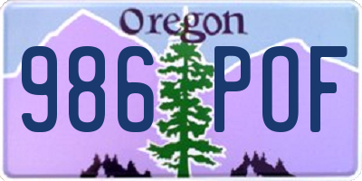 OR license plate 986POF