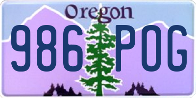 OR license plate 986POG
