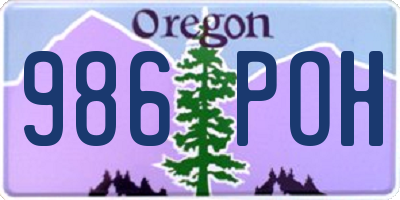 OR license plate 986POH