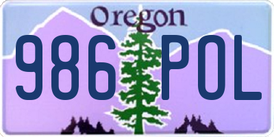 OR license plate 986POL