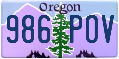 OR license plate 986POV