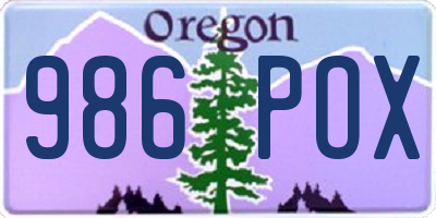 OR license plate 986POX