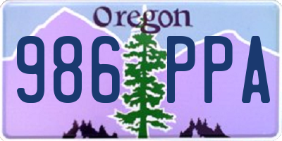 OR license plate 986PPA