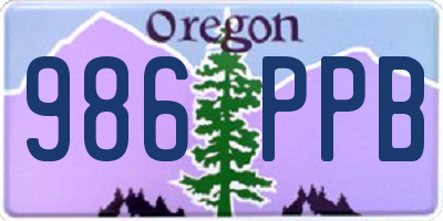OR license plate 986PPB
