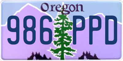 OR license plate 986PPD