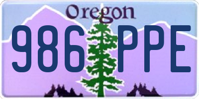 OR license plate 986PPE