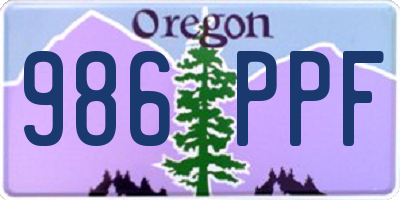 OR license plate 986PPF