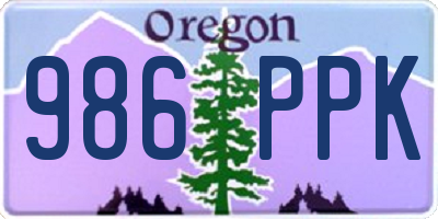 OR license plate 986PPK
