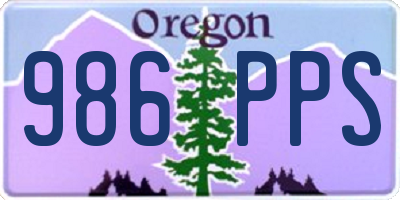 OR license plate 986PPS