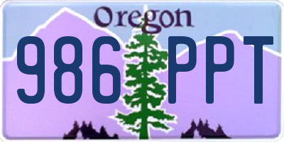 OR license plate 986PPT