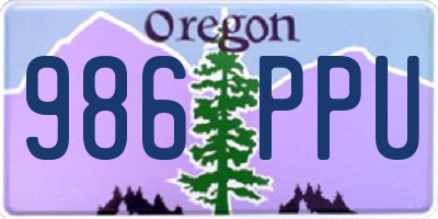OR license plate 986PPU