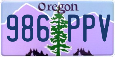 OR license plate 986PPV