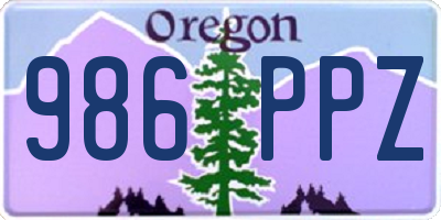 OR license plate 986PPZ
