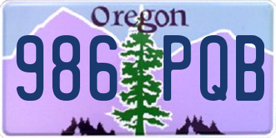 OR license plate 986PQB