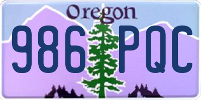 OR license plate 986PQC