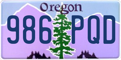 OR license plate 986PQD