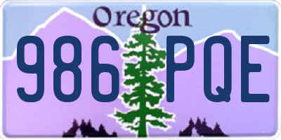OR license plate 986PQE