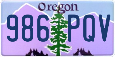 OR license plate 986PQV