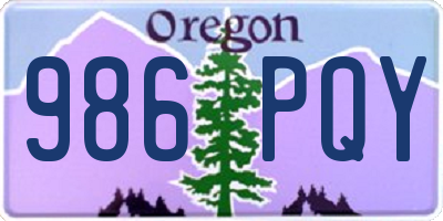 OR license plate 986PQY