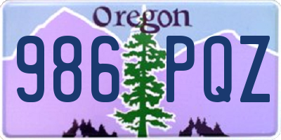 OR license plate 986PQZ
