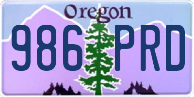 OR license plate 986PRD