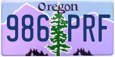 OR license plate 986PRF