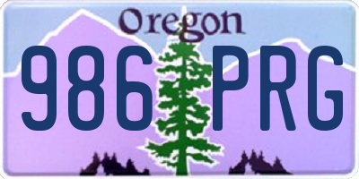 OR license plate 986PRG