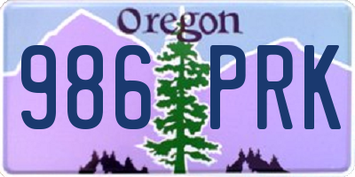 OR license plate 986PRK