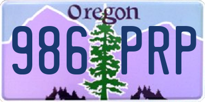 OR license plate 986PRP