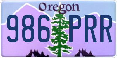 OR license plate 986PRR