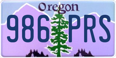 OR license plate 986PRS
