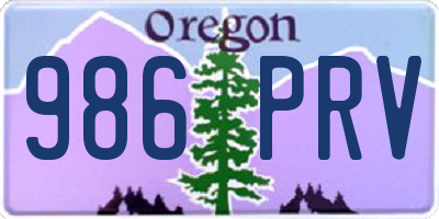 OR license plate 986PRV